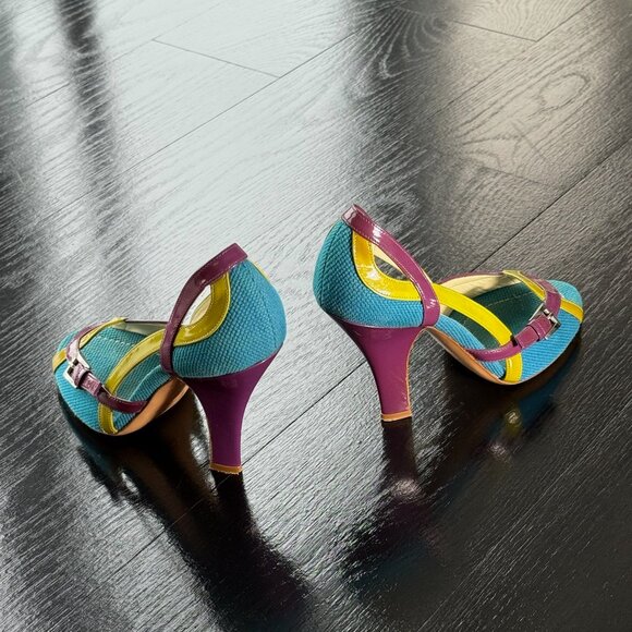 Prada Blue Purple Green Heels - Picture 3 of 6